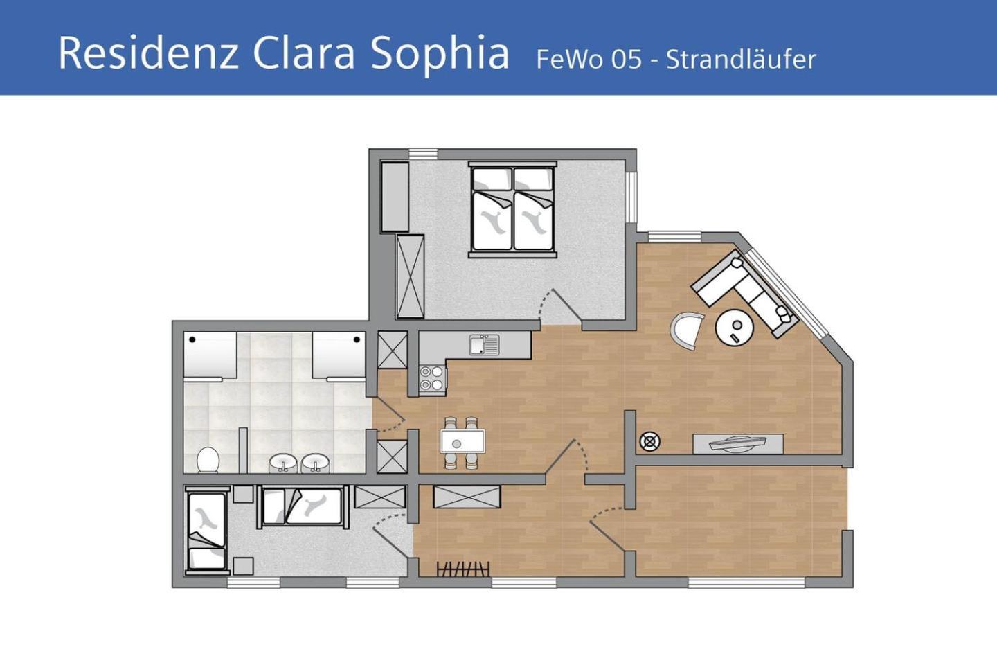 Strandlaeufer In Der Residenz Clara Sophia Апартаменты Остзебад Бинц